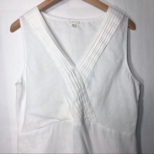Garnet Hill White Linen Dress Size 12
